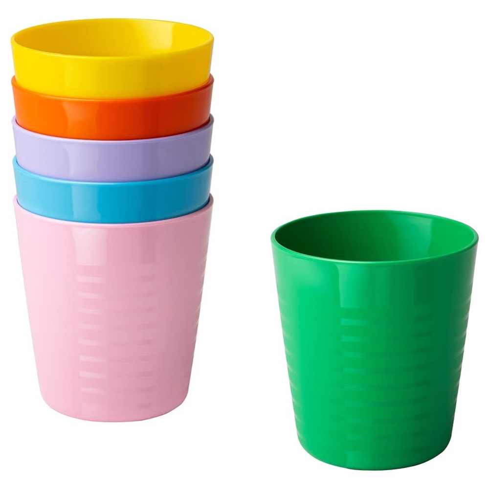 2 Pack Colorful Plastic Cup Set - Multicolor Stackable Tumblers